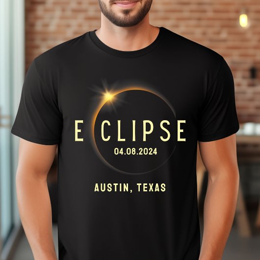 合計太陽のEclipse 2024年4月8日カスタム州名 Tシャツ