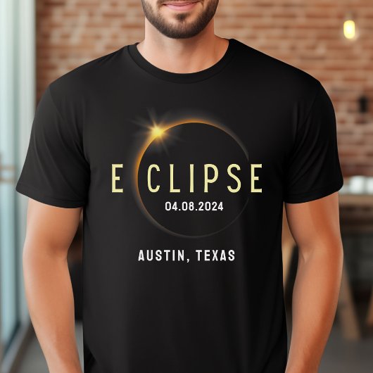 合計太陽のEclipse 2024年4月8日カスタム州名 Tシャツ