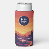 合計太陽のEclipse 4.8.2024のカスタム場所 スリム缶クーラー (Seltzer裏面)