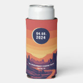 合計太陽のEclipse 4.8.2024のカスタム場所 スリム缶クーラー (Seltzer正面)