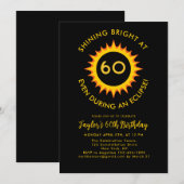 合計日食 2024年4月8日 60歳の誕生日パーティー 招待状 (正面/裏面)