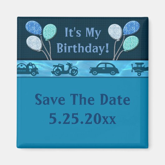 合計誕生日少年の青い日救付 マグネット (正面)