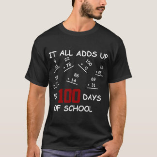 合計100日の学術 Tシャツ