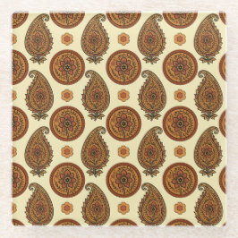 合金製ペイズリーデザイン ガラスコースター