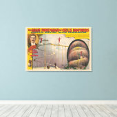 吊り下げケーブルとスパイラルランプで演奏する人 キャンバスプリント (インサイチュ (ウッドフロア))