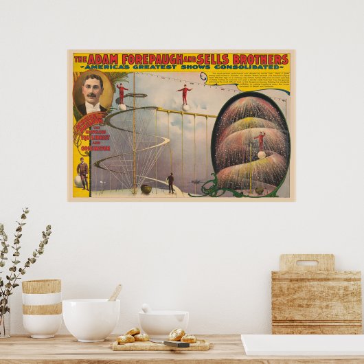 吊り下げケーブルとスパイラルランプで演奏する人 ポスター (キッチン)