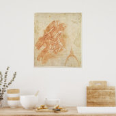 吊り下げ天使と建築スケッチ, c.1600 ポスター (キッチン)