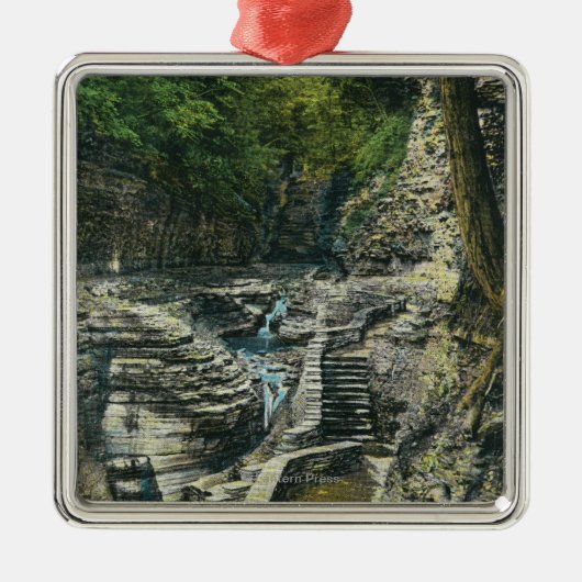 吊り橋の眺め メタルオーナメント (正面)