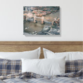 吊り橋の空中写真 キャンバスプリント (インサイチュ (寝室))
