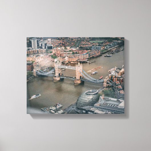 吊り橋の空中写真 キャンバスプリント (正面)