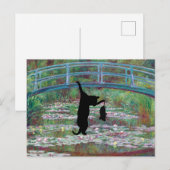 吊るされた黒猫とネズミ ポストカード (正面/裏面)
