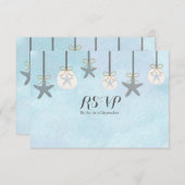 吊るしイソギンチャク&サンドダラー ビーチ RSVP カード (正面/裏面)