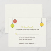 吊るしランタン 結婚式 出席確認カード 出欠カード (正面/裏面)