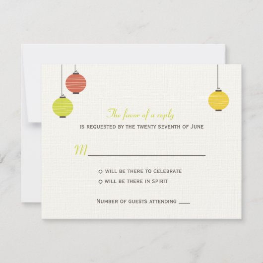 吊るし lantern 結婚式 出席確認カード 出欠カード (正面)