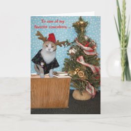 同おもしろい僚向け猫クリスマスカード シーズンカード