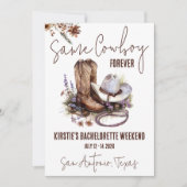 同じカウボーイに恋し続けよう!バチェロレッテウィークエンドパーティ 招待状 (正面)