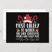 同じクリスマスムービーを見る可能性が最も高い 招待状 (正面/裏面)