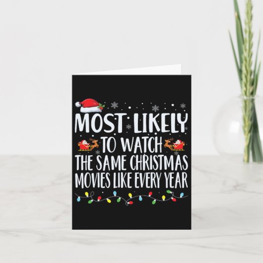 同じクリスマスムービーを見る可能性が最も高いChr カード (正面)