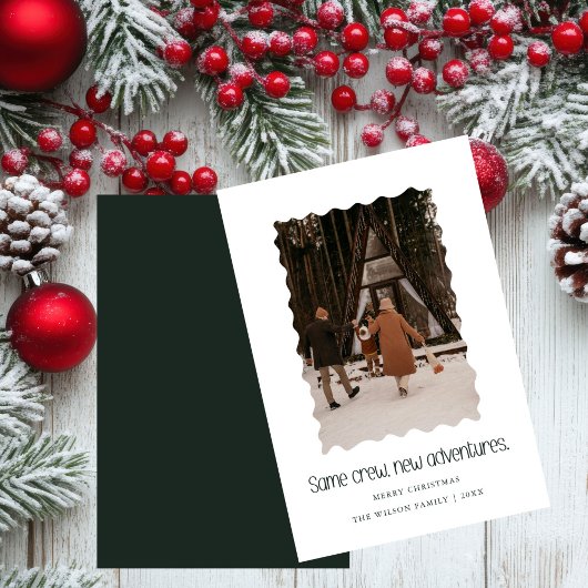 同じクルー、新しい冒険、クリスマス フォトカード 招待状