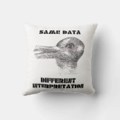 同じデータ違う解釈アヒルうさぎ クッション (裏面)