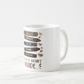 同じハートを黒人史月アフリカにおもしろい掲載 コーヒーマグカップ (正面右)