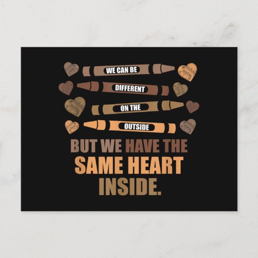 同じハートブラック歴史月間アフリカ系アメリカ人 ポストカード (正面)