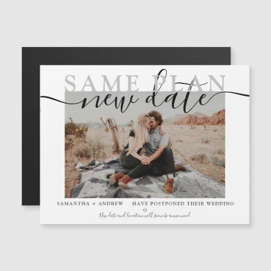 同じプランの新しい日付モダンタイポグラフィ写真 (正面/裏面)