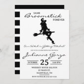 同じホウキで永遠に！魔女をテーマにしたブライズメイドパーティ 招待状 (正面/裏面)