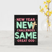 同じ偉大な神イエス 新年 新たな挑戦 カード (黄色い花)