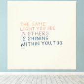 同じ光 – 励まし感動的る引用文 キャンバスプリント (インサイチュ (ウッドフロア))