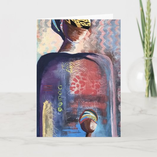 同じ布から切り取る – 内空白の挨拶 カード (正面)