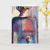 同じ布から切り取る – 内空白の挨拶 カード (黄色い花)