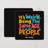 同じ年齢の老人のようで不思議 面白い 招待状 (正面/裏面)