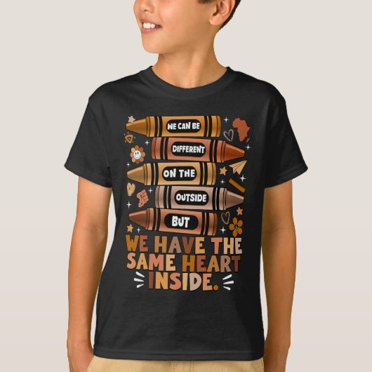 同じ心を持とう ブラックヒストリー月間 アフリカ系 Tシャツ (正面)