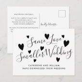 同じ愛のスモールマイクロウェディング ダウングレード変更プラン 案内ポストカード (正面/裏面)