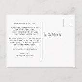 同じ愛のスモールマイクロウェディング ダウングレード変更プラン 案内ポストカード (裏面)