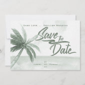 同じ愛の小さい結婚の単色のセージビーチ 招待状 (正面)