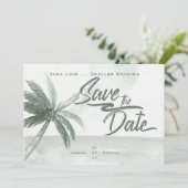 同じ愛の小さい結婚の単色のセージビーチ 招待状 (スタンド正面)