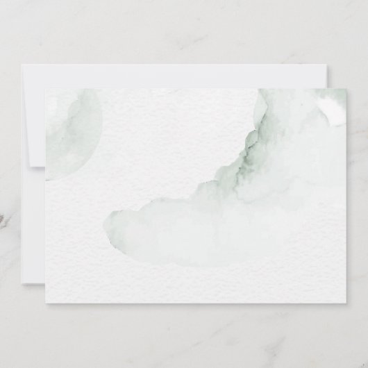 同じ愛の小さい結婚の単色のセージビーチ 招待状 (裏面)