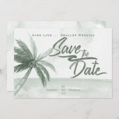 同じ愛の小さい結婚の単色のセージビーチ 招待状 (正面/裏面)