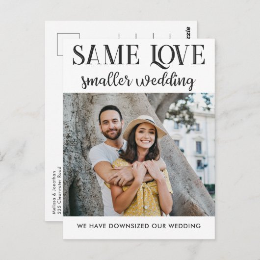 同じ愛の小さ結婚い小さシンプルい写真 ポストカード (正面/裏面)