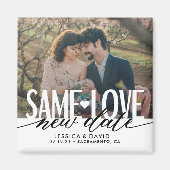 同じ愛の新しい日付の結婚式の日付を保存 マグネット (正面)