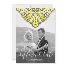 同じ愛の日違うダマスクウェディング招待状