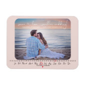 同じ愛より小さな結婚式の日付写真を保存 マグネット (横)