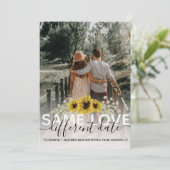 同じ愛違う日 ひまわり結婚写真 案内状 (スタンド正面)