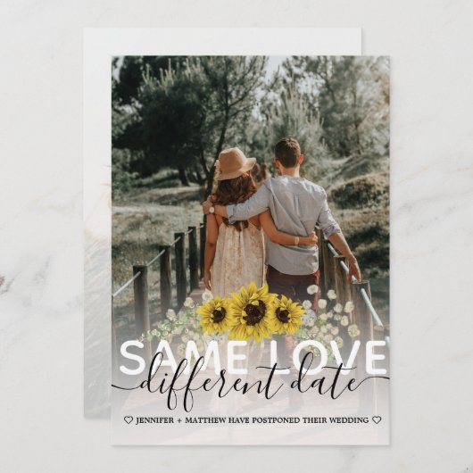 同じ愛違う日 ひまわり結婚写真 案内状 (正面/裏面)