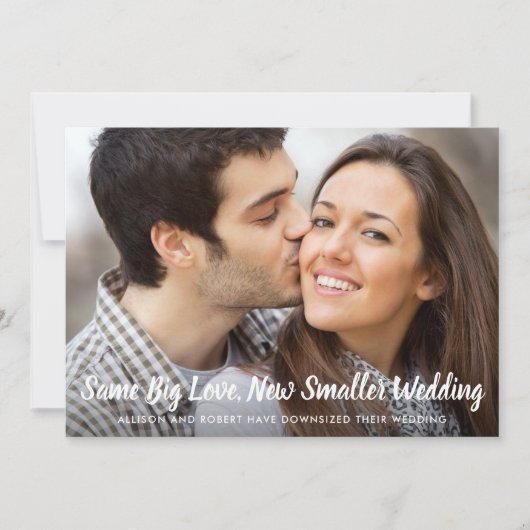 同じ愛　小さな結婚式　フォト　クラシックブルー 案内状 (正面)