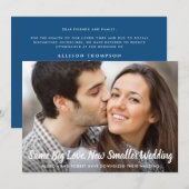 同じ愛　小さな結婚式　フォト　クラシックブルー 案内状 (正面/裏面)