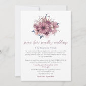 同じ愛　小さな結婚式　縮小　ピンクの花 案内状 (正面)