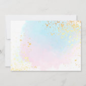 同じ愛 小規模な結婚式 スクリプト ピンク ティール ゴールド 案内状 (裏面)